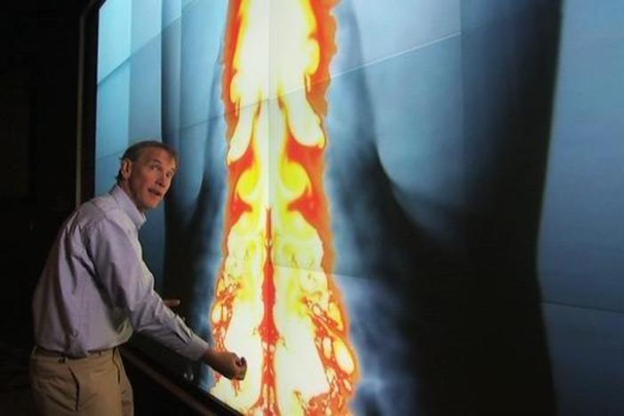 See why an explosion three miles above Earth would act like a hot tornado on the surface.