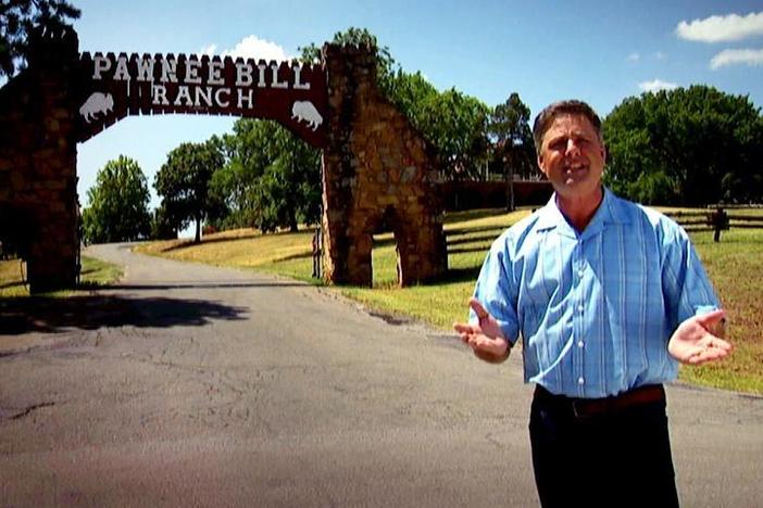 Mark Walberg and Nicholas Lowry visit the Pawnee Bill Ranch to see some Wild West posters.