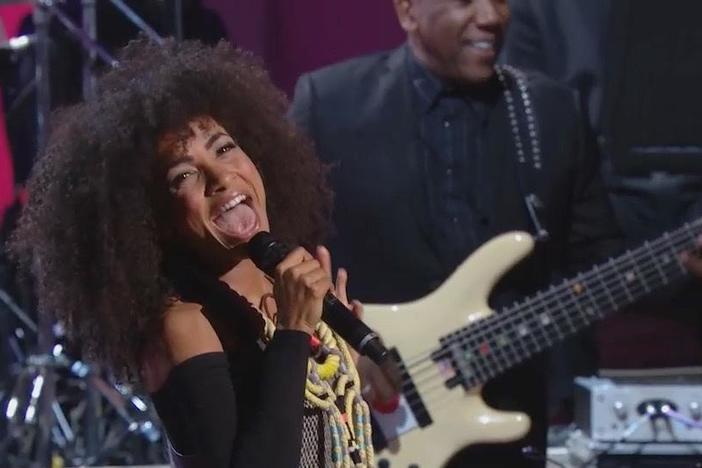 Esperanza Spalding performs as a tribute to Gershwin Prize recipient Smokey Robinson.