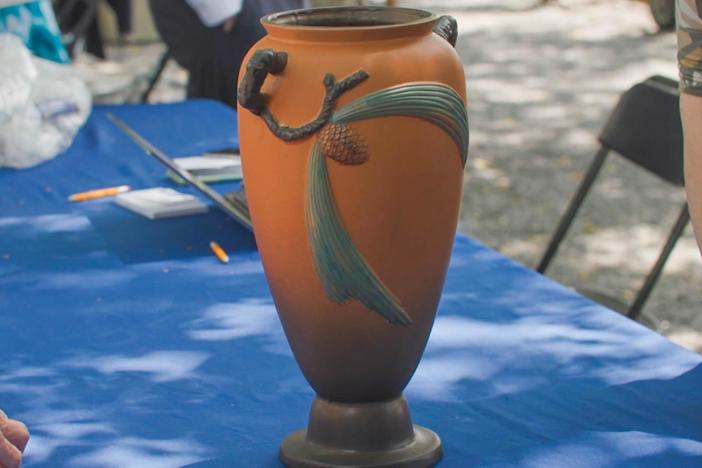 Appraisal: Fake Roseville Brown Pine Cone Vase