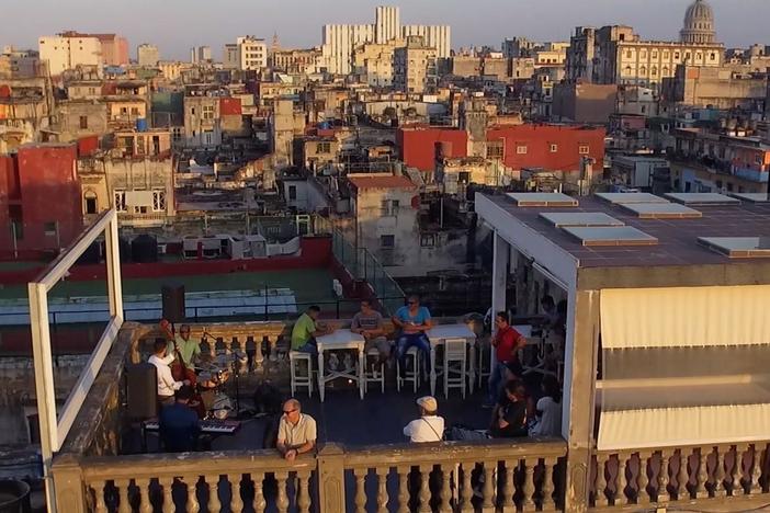 Geoffrey happily reflects on his Havana tour at a scenic piano bar high above the city.