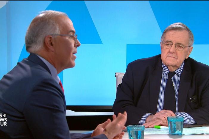 Mark Shields and David Brooks join Judy Woodruff to discuss the week’s news.