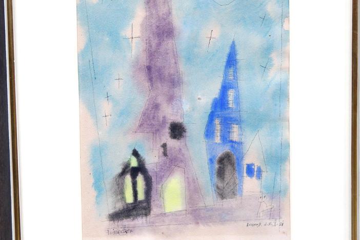 Appraisal: 1921 Lyonel Feininger Watercolor, "Silver Stars" from Phoenix, Hour 3.