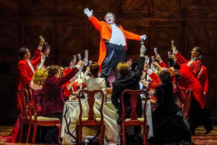 Michael Volle performs his first Verdi role at the Met as the knight Falstaff.