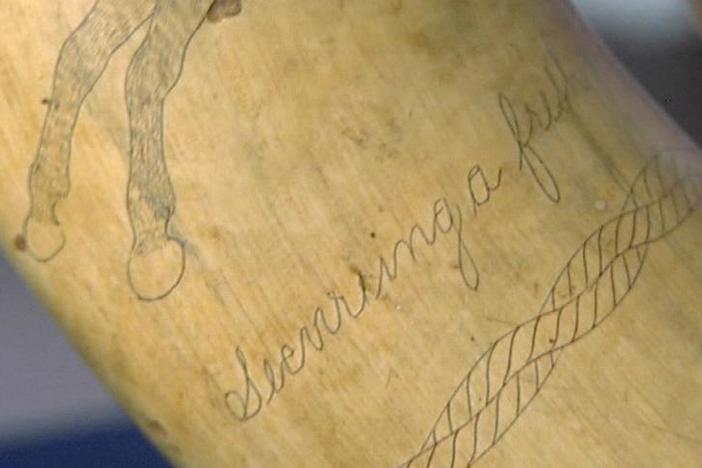 Appraisal: Scrimshaw Powder Horn, ca. 1875, from Cincinnati Hour 2.