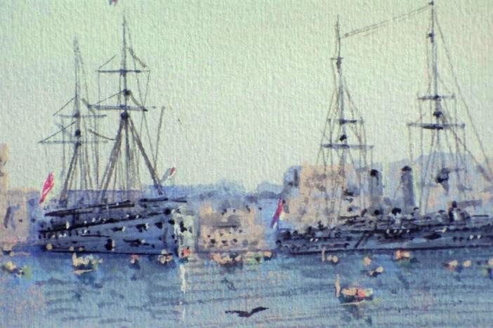 Luigi Galea Painting of Malta, Spain from ROADSHOW's Special: Junk in the Trunk