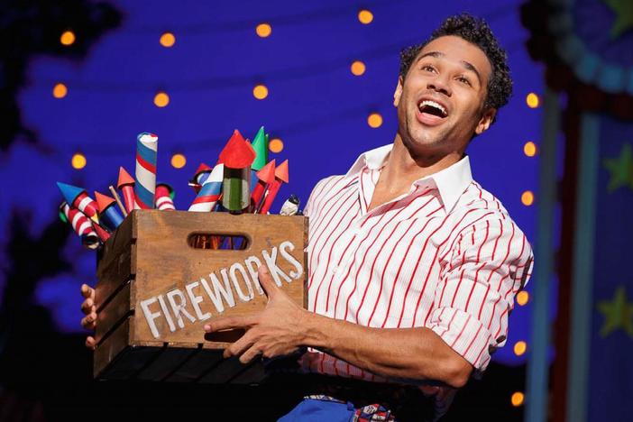 Corbin Bleu and Lora Lee Gayer tap dance and sing in "Let's Say It With Firecrackers."