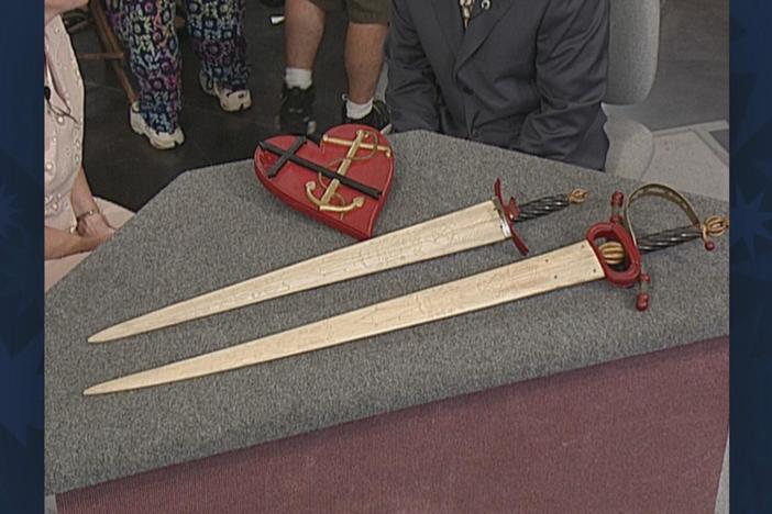 Appraisal: Swordfish Swords & Plaque, from Vintage Sacramento.