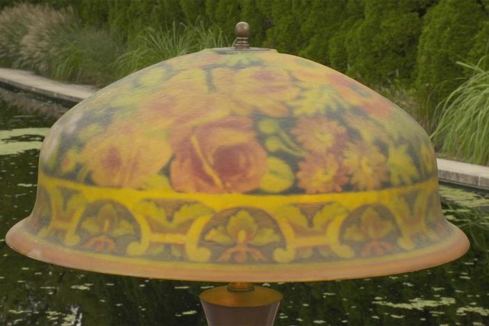 Appraisal: Pairpoint Reverse-painted Lamp, ca. 1912