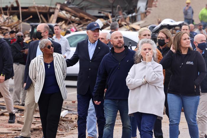 Biden surveys tornado damage in Kentucky as affected communities continue cleanup efforts