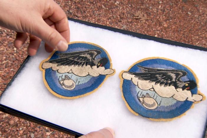 Did these two patches with an evocative bird symbol belong to a World War II unit?