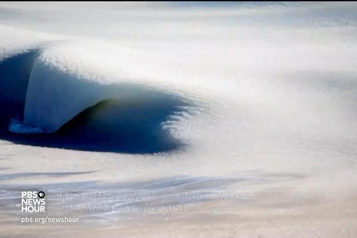 Cold weather created a rare phenomenon on the beach in Nantucket, Massachusetts.