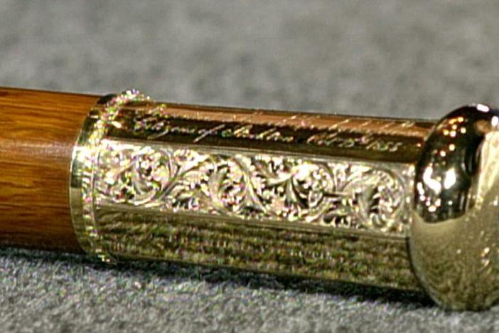 Appraisal: 1855 Gold Presentation Cane, from Vintage San Francisco.