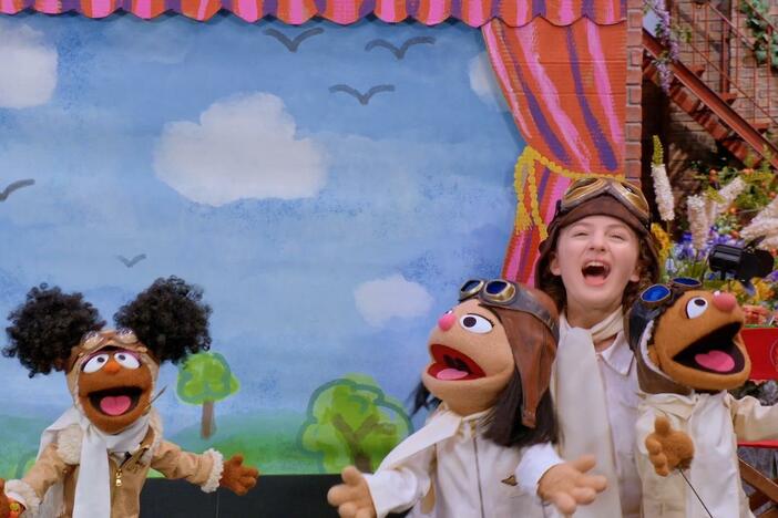 Gabrielle puts on a show to tell her friends about Bessie Coleman.
