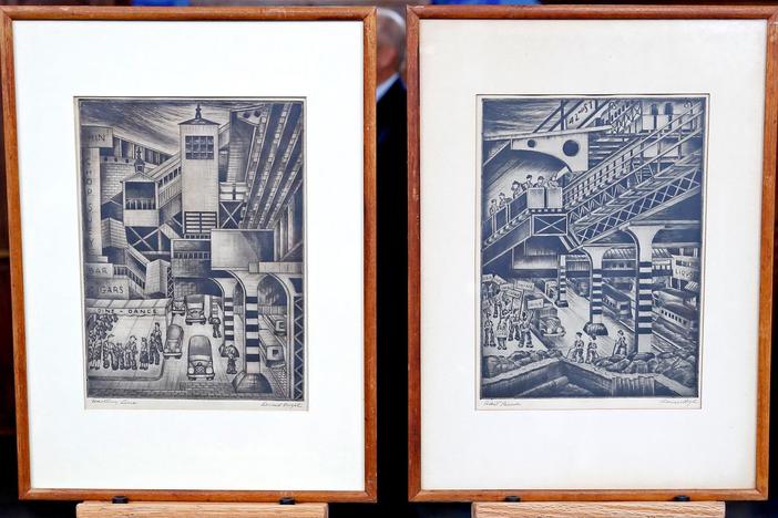 Appraisal: Donald Vogel Drypoints, ca. 1940, from Knoxville Hour 2.