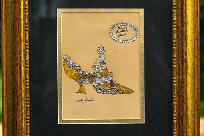 Appraisal: Andy Warhol Golden Shoe Collage, ca. 1956