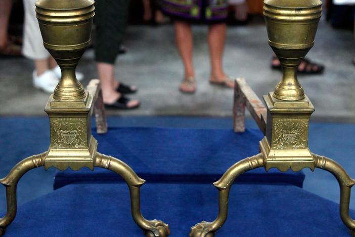 Appraisal: Philadelphia Brass Andirons, ca. 1800, from Myrtle Beach Hour 1.