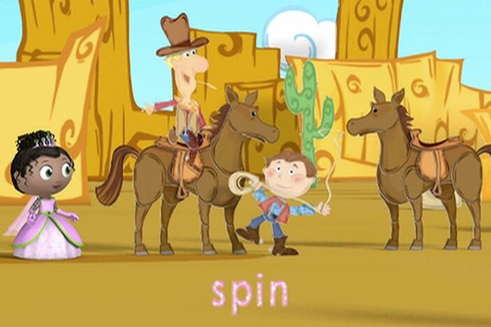  Princess Presto helps Jasper learn to spin. 