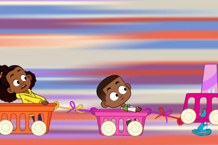 Lyla and Luke forget to make a stop sign for the Stu Express!