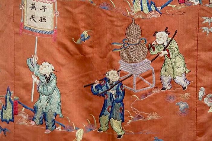 Appraisal: Chinese Silk Panel ca. 1880, from Detroit Hour 1.