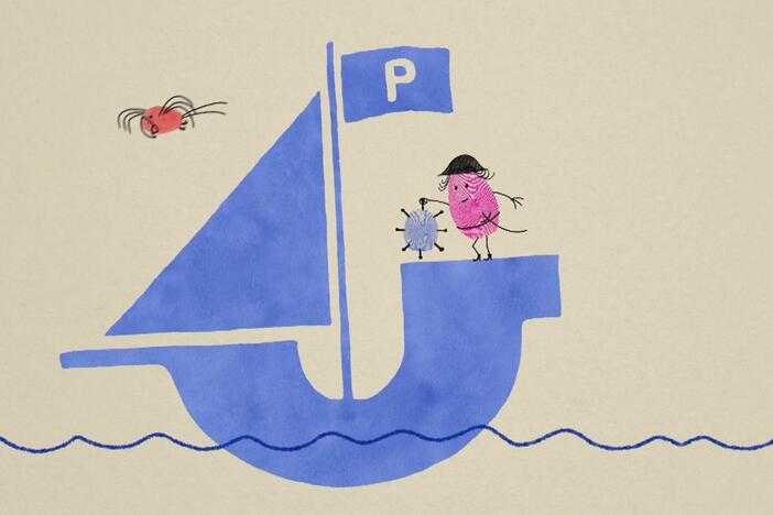 A prince and princess go on an adventure and learn words that begin with the letter P.