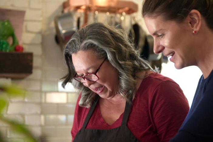 Chef Anges Marrero shows Vivian Howard how she makes escabeche with southern ingredients.