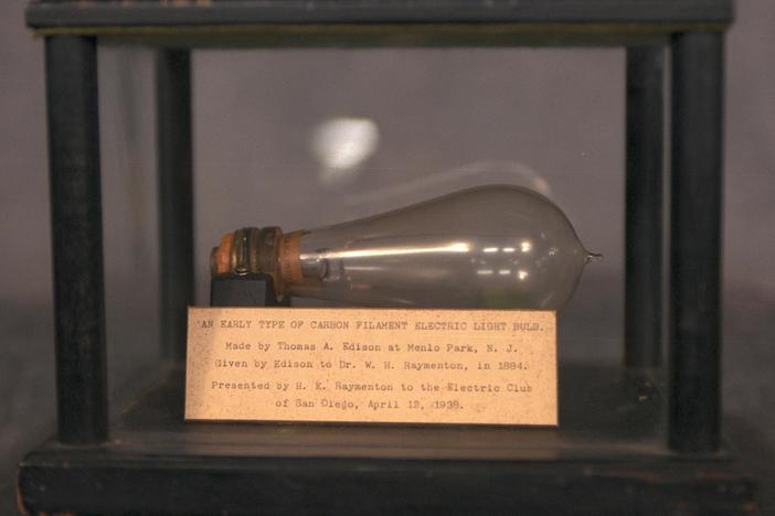 Appraisal: 1884 Edison Light Bulb & Plaque, from San Diego.