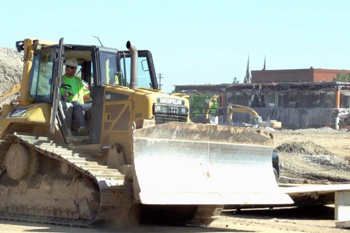 There are all kind of tools being used at this construction site!