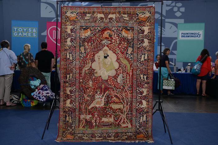 Appraisal: Persian Lavar Kirman Pictorial Rug, ca. 1900, in Orlando Hour 3.