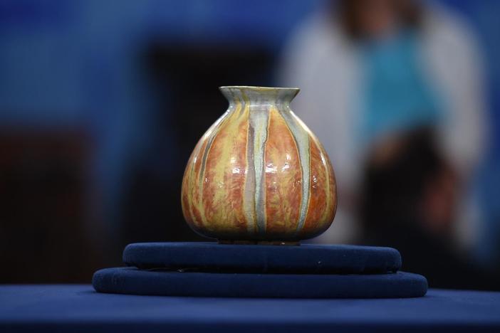 Appraisal: Brouwer Fire-Painted Vase, ca. 1900, from New York City, Hour 3.