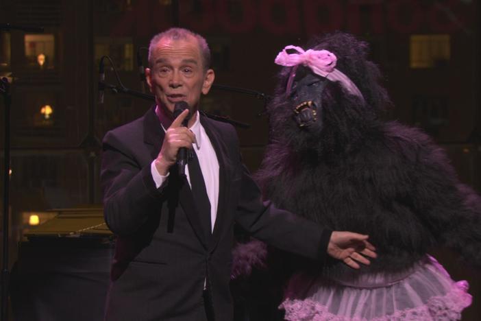 Joel Grey reprises a song he made famous in both theatre and movie versions of "Cabaret."