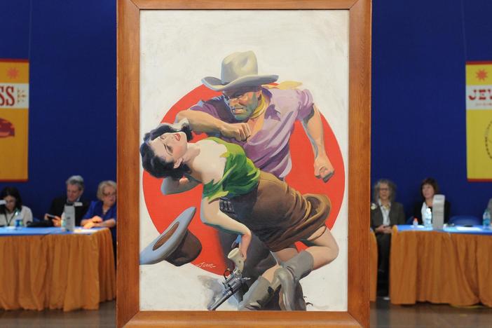 Appraisal: 1938 H.J. Ward Oil Painting, from Bismarck, Hour 2.