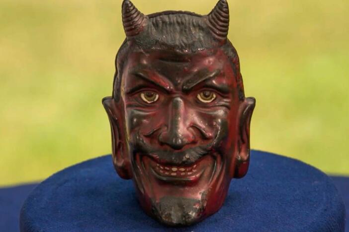 Appraisal: Cast Iron Two-faced Devil Bank, ca. 1910