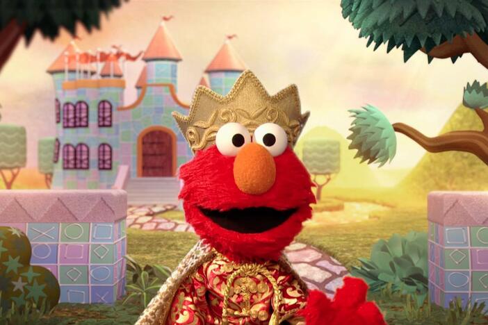 Prince Elmo battles a stinky dragon with song and dance.
