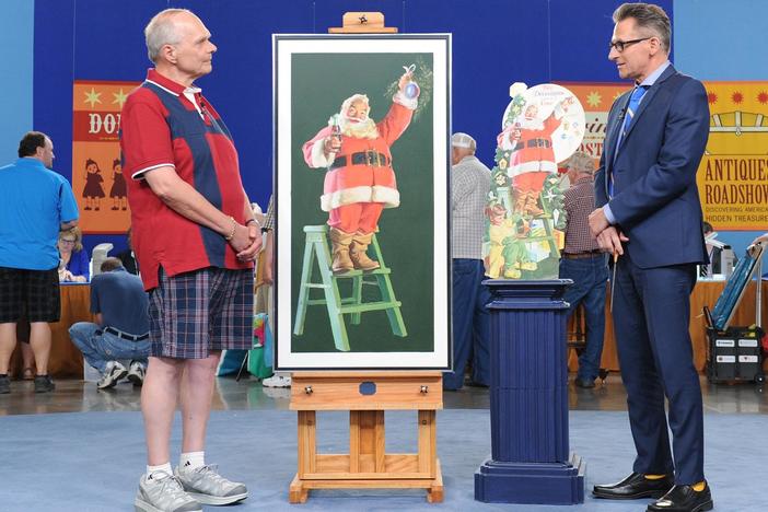 Appraisal: Haddon Sundblom Santa Claus Oil & Ad, from Bismarck, Hour 3.