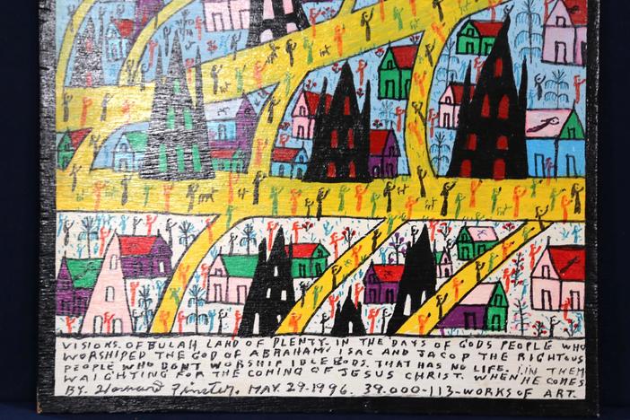 Appraisal: 1996 Howard Finster Mixed-media Panel