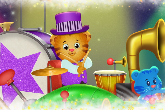 Daniel imagines he is driving a musical car made out of instruments!