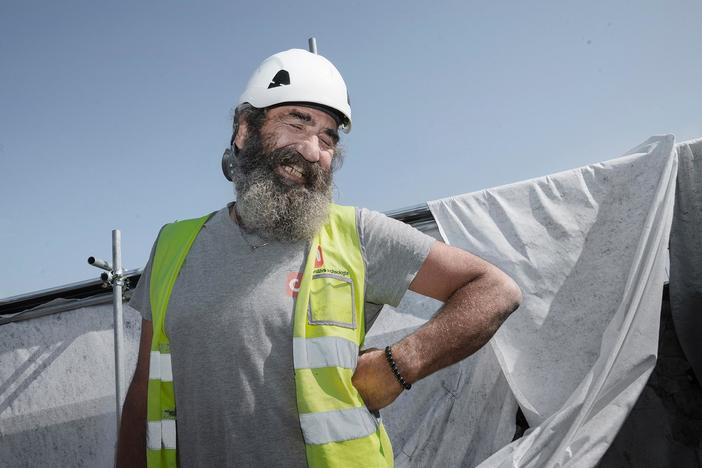 The archaeologists discover 2000-year-old workman’s tools, including an ancient pickaxe.