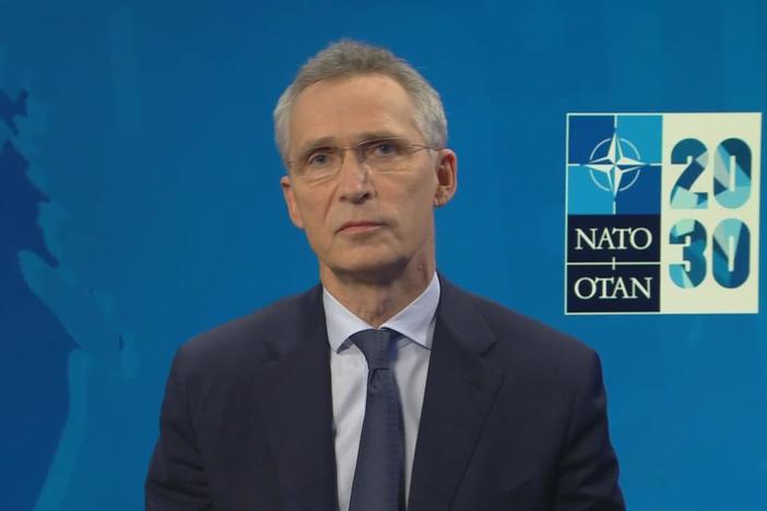 with NATO Secretary General Jens Stoltenberg discusses foreign policy under Biden.