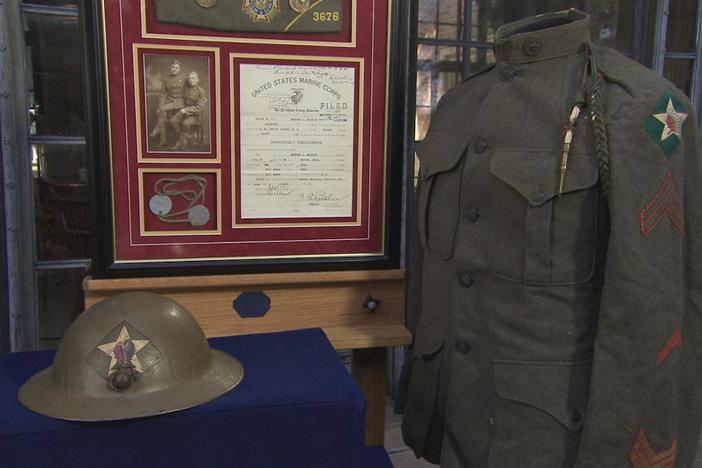 Appraisal: World War I Marine Corps Uniform & Helmet