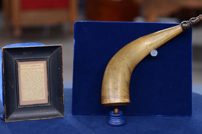 Appraisal: 1864 Carved Powder Horn, from Bismarck, Hour 3.