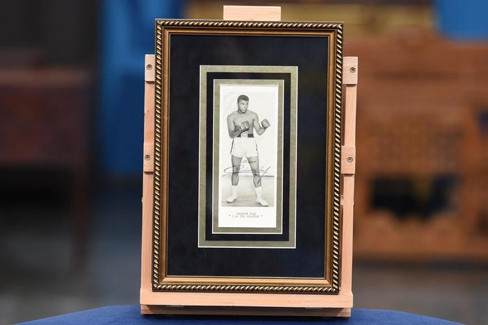 Appraisal: 1964 Cassius Clay Twice-signed Promotional Print, in Virginia Beach, Hour 2.