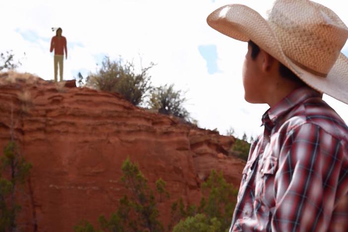 On his horse, N. Scott Momaday used his imagination to connect with his Kiowa ancestors.