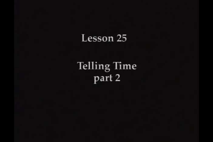 JPN I, Lesson 25. The topic covered is time. Reading practice covers the hiragana: