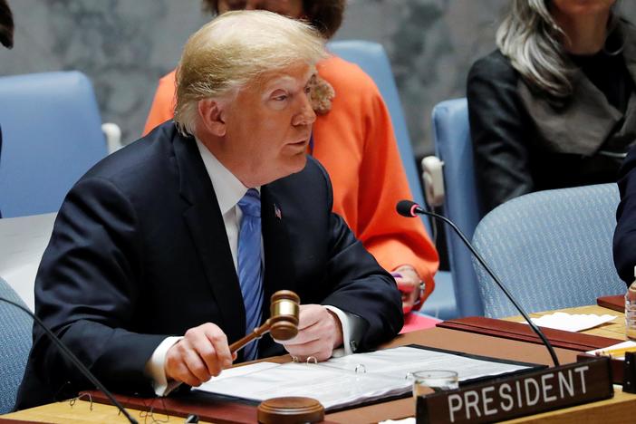 Trump says U.S. will increase Iran pressure, accuses China of U.S. election meddling.