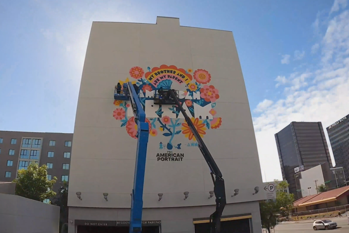 See a timelapse of how the PBS American Portrait mural in Los Angeles was created.