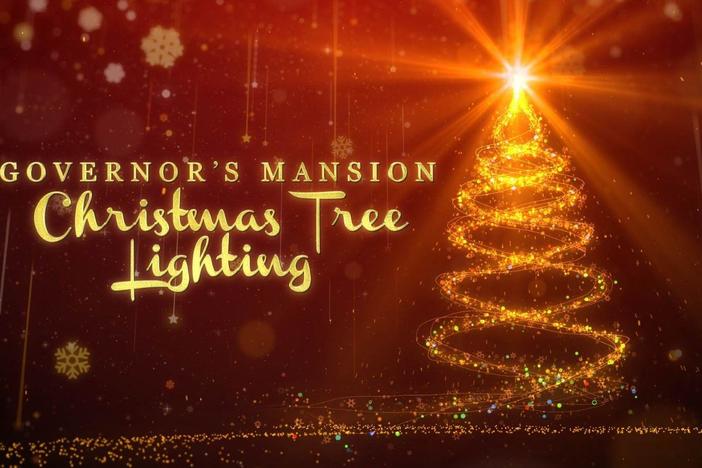 Gov. Kemp, family, Santa, & the 116th Army Band light the Governor's Mansion Christmas tree.