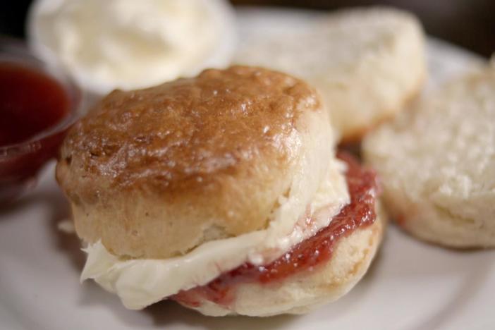 Michael Mosley enjoys his favorite guilty pleasure – an English cream tea.