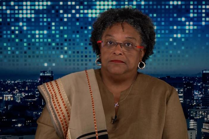 Theresa May; Mia Mottley; Jon Meacham