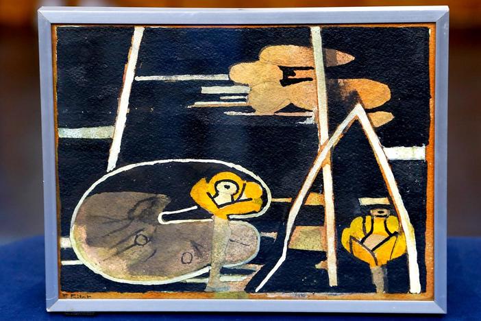 Appraisal: Françoise Gilot "Yellow Flower" Painting, from Anaheim Hour 3.